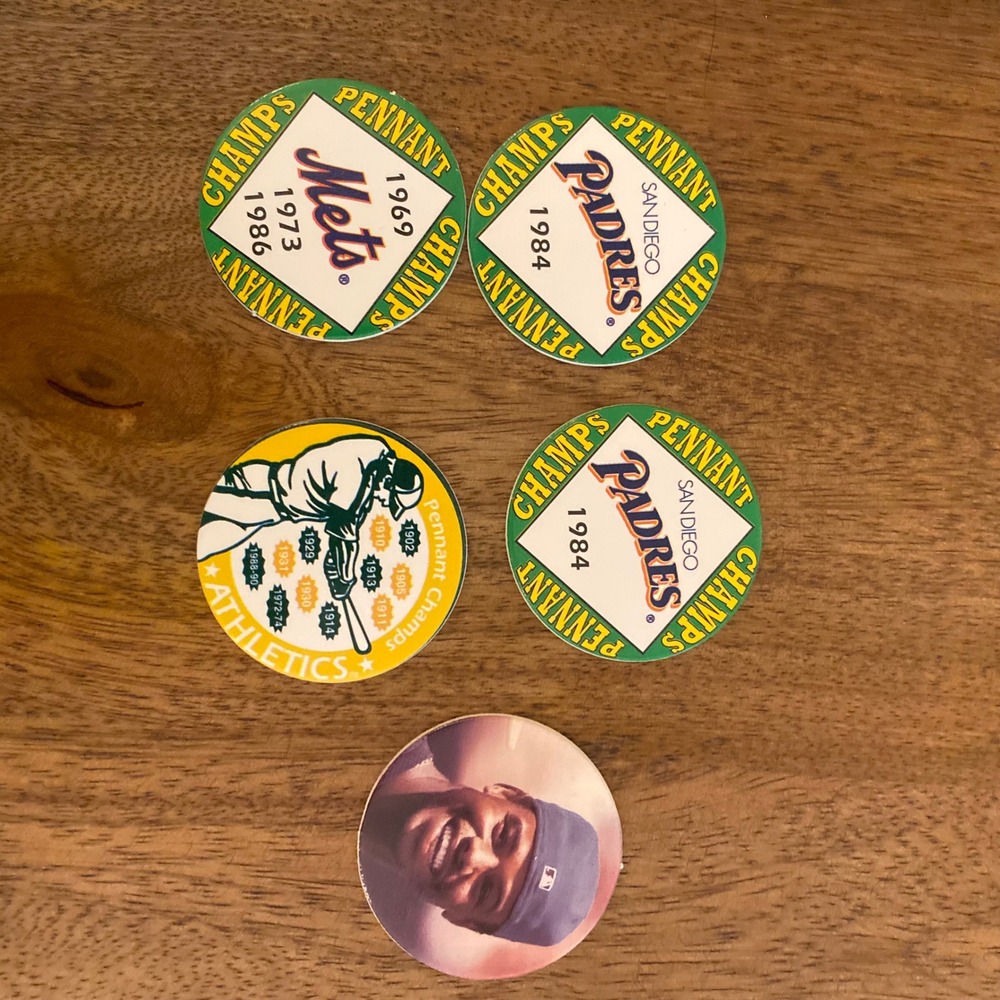 Vintage 1994 MLB Pogs & 1995 Ken Griffey‎ Jr Megacap Padres Mets Athletics 5pc